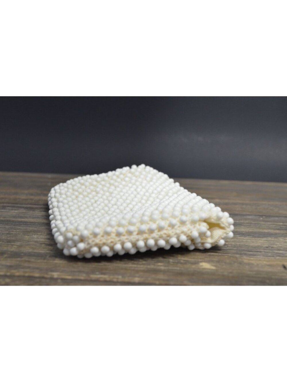 Vintage Coin Purse Snap Closure Cream Beaded Party Holder - Picture 6 of 8